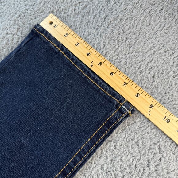 True Religion Ricky Jeans 33x33 Big T Relaxed Straight Flap Pocket Blue Denim - Picture 12 of 14